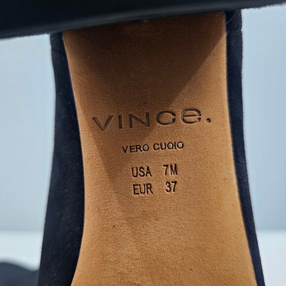 Vince Kimmy Chelsea Ankle Boot Womens 7 Black Suede Block Heel Designer Slip On - Picture 12 of 13